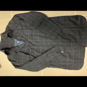 Plaid trench jacket size xs navy
